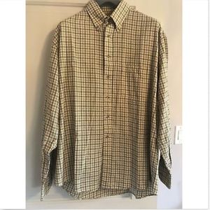 BURBERRY Brown & Beige Check Button Down SZ L